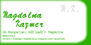 magdolna kazmer business card